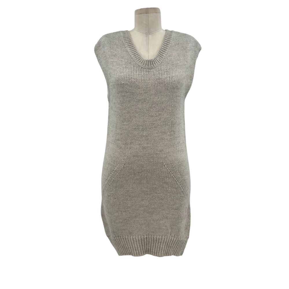 T By Alexander Wang Sweater Vest Tunic Top Dress Alpaca Mohair Gray Size Xs
